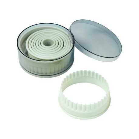 Fat Daddio's CKC-2048 Nylon & Fiberglass Cutter Set, Boxed, Fluted Round 9 pc set Polyglass Cookie Cutters Fat Daddio's CKC-2048 Nylon & Fiberglass Cutter Set, Boxed, Fluted Round 9 pc set Polyglass Cookie Cutters