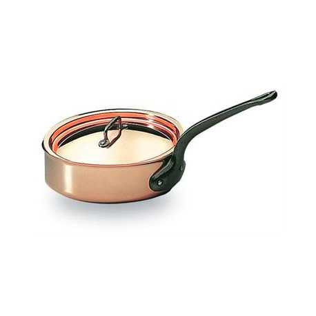 Bourgeat 372124 Matfer Bourgeat Copper Saute Pan With Lid 9 3/8" Bourgeat Copper Cookware Bourgeat 372124 Matfer Bourgeat Copper Saute Pan With Lid 9 3/8" Bourgeat Copper Cookware