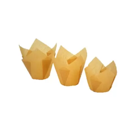 Novacart 160/50-50 Tulip Disposable Baking Cup Large Muffins - Natural - 2''x 3 1/2 '' - 200pcs Tulip Cupcake Liners Novacart 160/50-50 Tulip Disposable Baking Cup Large Muffins - Natural - 2''x 3 1/2 '' - 200pcs Tulip Cupcake Liners