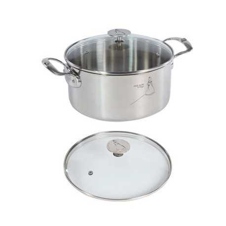 De Buyer 3427.24 De Buyer Stewpan Stainless Steel MILADY with glass lid ø 9'' - 5.7qt Milady Stainless Steel Cookware De Buyer 3427.24 De Buyer Stewpan Stainless Steel MILADY with glass lid ø 9'' - 5.7qt Milady Stainless Steel Cookware