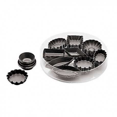 Paderno 47730-24 Set of 24 Petit Fours Non-Stick Molds - - 5'' x 5'' x 1.875'' Madeleine & Petits Fours Paderno 47730-24 Set of 24 Petit Fours Non-Stick Molds - - 5'' x 5'' x 1.875'' Madeleine & Petits Fours
