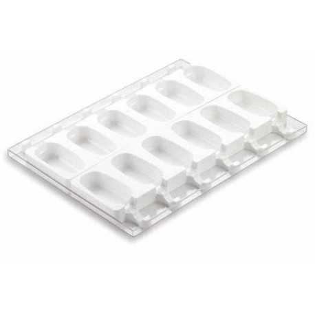 Silikomart Set of 2 Ice Cream Molds - Tray and 50 Sticks - Traditional Shape - L 15.5'' x W 11.75'' x H 1.25'' Silikomart Set of 2 Ice Cream Molds - Tray and 50 Sticks - Traditional Shape - L 15.5'' x W 11.75'' x H 1.25''