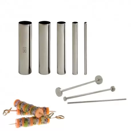 Louis Tellier 1205 Food Designer Stainless Steel Set of 5 Round Cutters + 3 pushers - 5mm-25mm Decorating Tools Louis Tellier 1205 Food Designer Stainless Steel Set of 5 Round Cutters + 3 pushers - 5mm-25mm Decorating Tools