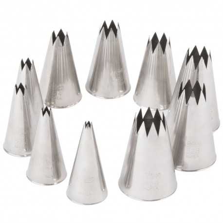 Ateco 830 Ateco 10-Piece Star Tube Set - Stainless Steel Pastry Tips Sets Ateco 830 Ateco 10-Piece Star Tube Set - Stainless Steel Pastry Tips Sets