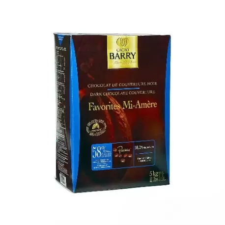 Cocoa Barry Chocolate Couverture Favorite Mi-Amere 58% cocoa 38.2% fat content - 11Lbs Cocoa Barry Chocolate Couverture Favorite Mi-Amere 58% cocoa 38.2% fat content - 11Lbs