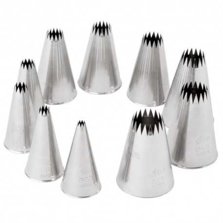 Ateco 870 Ateco 10-Piece French Star Tube Set - Stainless Steel Pastry Tips Sets Ateco 870 Ateco 10-Piece French Star Tube Set - Stainless Steel Pastry Tips Sets