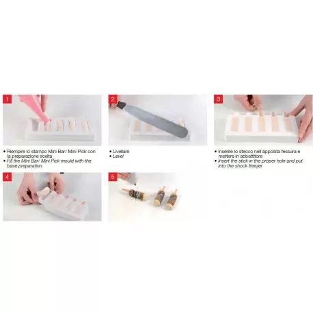 Silikomart 25.373.87.0065 Silikomart Set of 2 Ice Cream Molds - Tray and 50 Sticks - Mini Pick Bar 60 x 20 h 20 mm Ice Cream ... Silikomart 25.373.87.0065 Silikomart Set of 2 Ice Cream Molds - Tray and 50 Sticks - Mini Pick Bar 60 x 20 h 20 mm Ice Cream ...