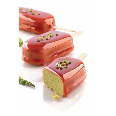 Silikomart Set of 2 Ice Cream Molds - Tray and 50 Sticks - Traditional Shape - L 15.5'' x W 11.75'' x H 1.25'' Silikomart Set of 2 Ice Cream Molds - Tray and 50 Sticks - Traditional Shape - L 15.5'' x W 11.75'' x H 1.25''