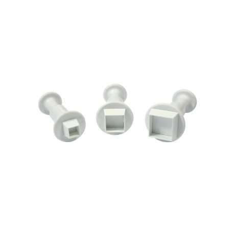 PME 10211 PME SQUARE Plungers Cutter 3pce Set Fondant Cutters & Plungers PME 10211 PME SQUARE Plungers Cutter 3pce Set Fondant Cutters & Plungers