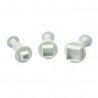 PME 10211 PME SQUARE Plungers Cutter 3pce Set Fondant Cutters & Plungers