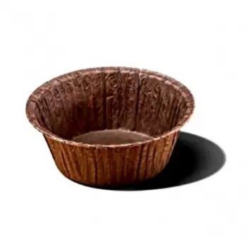 Novacart OP 80/38-50 Frestanding Paper Baking Cup Brown - 2 3/8''x 1 9/16'' - 100 pcs Freestanding Baking Cups