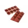 Silikomart SF154 Silikomart Silicone Charlotte Molds - 8 Cavity - Ø 70 H - 41mm - 175mm x 300mm - 102 mL Non-Stick Silicone M...