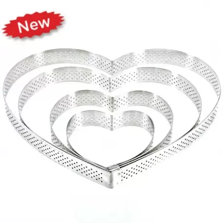 De Buyer 3099.50 De Buyer L'Ecole Valrhona Stainless Steel Perforated Tart Ring - Heart 3099.50 Other Shaped Rings De Buyer 3099.50 De Buyer L'Ecole Valrhona Stainless Steel Perforated Tart Ring - Heart 3099.50 Other Shaped Rings