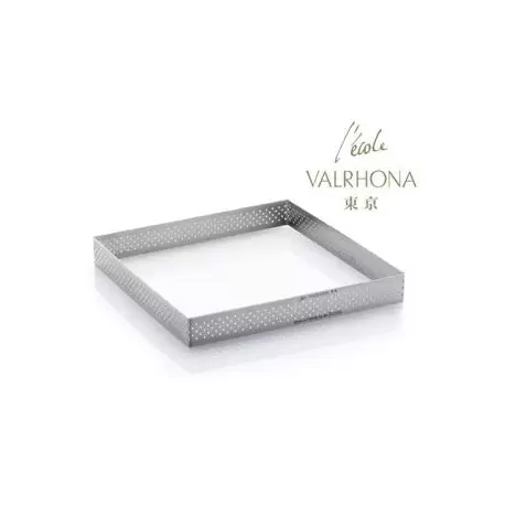 De Buyer 3099.21 De Buyer L'Ecole Valrhona Stainless Steel Perforated Tart Ring - 3/4'' High Square L. 6' Square Tarts Rings De Buyer 3099.21 De Buyer L'Ecole Valrhona Stainless Steel Perforated Tart Ring - 3/4'' High Square L. 6' Square Tarts Rings