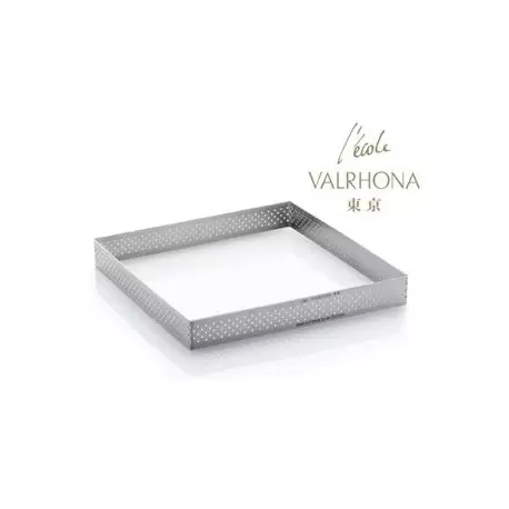 De Buyer 3099.23 De Buyer L'Ecole Valrhona Stainless Steel Perforated Tart Ring - 3/4'' High Square L. 6 7/8'' Square Tarts R... De Buyer 3099.23 De Buyer L'Ecole Valrhona Stainless Steel Perforated Tart Ring - 3/4'' High Square L. 6 7/8'' Square Tarts R...