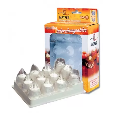 Matfer Bourgeat Set of 10 Interchangeable Polycarbonate Pastry Tips