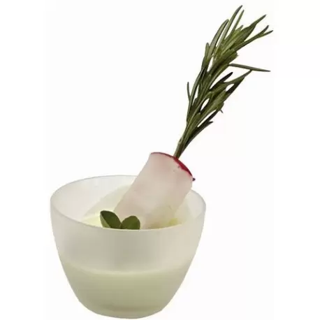 Pastry Chef's Boutique PS30610 - GLASS Frosted Glass Mini Dishes Bowls 1.2 oz Ø 2'' H 1.4 - 144 pcs Glass Verrines Pastry Chef's Boutique PS30610 - GLASS Frosted Glass Mini Dishes Bowls 1.2 oz Ø 2'' H 1.4 - 144 pcs Glass Verrines