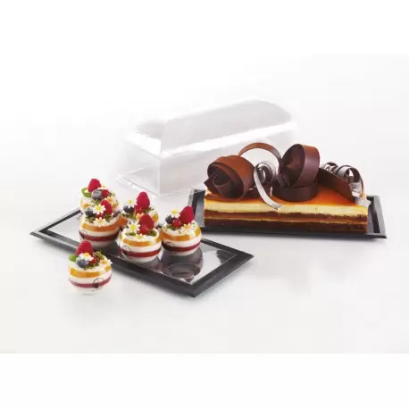 Pastry Chef's Boutique PS52503 - PS Plastic Slate Trays 11.5'' x 5.4'' x 0.4'' - 160pcs Plates and Trays Pastry Chef's Boutique PS52503 - PS Plastic Slate Trays 11.5'' x 5.4'' x 0.4'' - 160pcs Plates and Trays