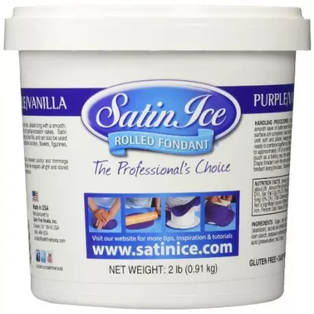 Satin Ice 750322E Satin Ice Rolled Fondant Vanilla 2 Lb - Purple Fondant & Gumpaste Satin Ice 750322E Satin Ice Rolled Fondant Vanilla 2 Lb - Purple Fondant & Gumpaste