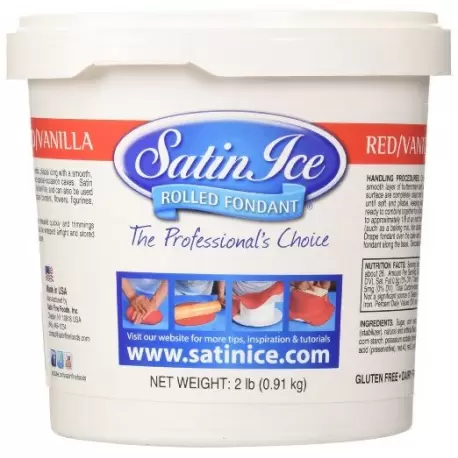 Satin Ice 750322H Satin Ice Rolled Fondant Vanilla 2 Lb - Red Fondant & Gumpaste Satin Ice 750322H Satin Ice Rolled Fondant Vanilla 2 Lb - Red Fondant & Gumpaste