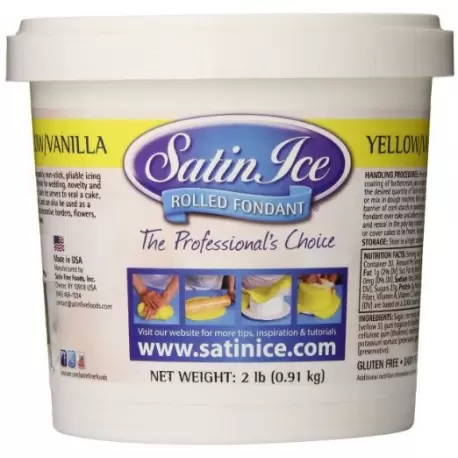 Satin Ice 750322C Satin Ice Rolled Fondant Vanilla 2 Lb - Yellow Fondant & Gumpaste Satin Ice 750322C Satin Ice Rolled Fondant Vanilla 2 Lb - Yellow Fondant & Gumpaste