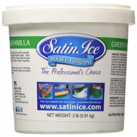 Satin Ice 750322F Satin Ice Rolled Fondant Vanilla 2 Lb - Green Fondant & Gumpaste Satin Ice 750322F Satin Ice Rolled Fondant Vanilla 2 Lb - Green Fondant & Gumpaste