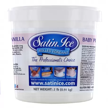 Satin Ice 750322K Satin Ice Rolled Fondant Vanilla 2 Lb - Pastel Pink Fondant & Gumpaste Satin Ice 750322K Satin Ice Rolled Fondant Vanilla 2 Lb - Pastel Pink Fondant & Gumpaste