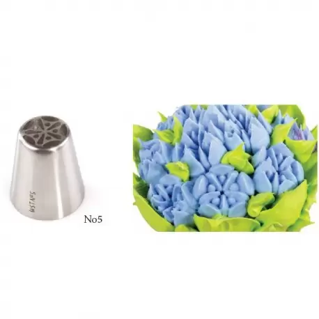 RUSS05 Russian Icing Decorating Nozzle Tips Stainless Steel- Flowers - No 05 Russian Pastry Tips RUSS05 Russian Icing Decorating Nozzle Tips Stainless Steel- Flowers - No 05 Russian Pastry Tips