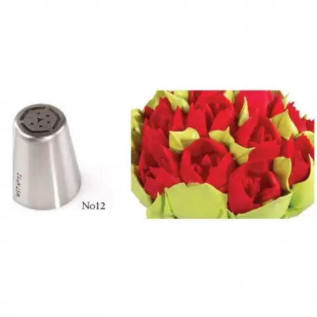 RUSS12 Russian Icing Decorating Nozzle Tips Stainless Steel- Flowers - No 12 Russian Pastry Tips RUSS12 Russian Icing Decorating Nozzle Tips Stainless Steel- Flowers - No 12 Russian Pastry Tips