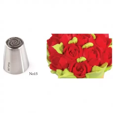 RUSS15 Russian Icing Decorating Nozzle Tips Stainless Steel- Flowers - No 15 Russian Pastry Tips RUSS15 Russian Icing Decorating Nozzle Tips Stainless Steel- Flowers - No 15 Russian Pastry Tips