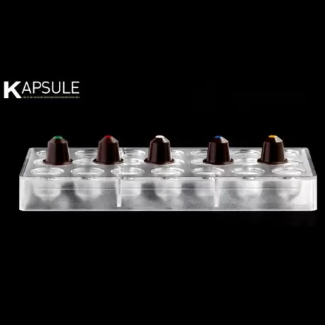 Pavoni Polycarbonate Chocolate Mold - KAPSULE - PC36 - 21 Cavities - 10gr - 275mm x 135mm Pavoni Polycarbonate Chocolate Mold - KAPSULE - PC36 - 21 Cavities - 10gr - 275mm x 135mm