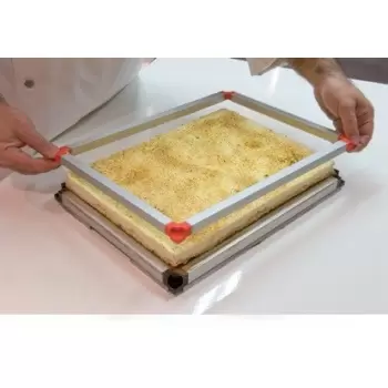 Matfer Bourgeat Stackable Mousse Frame Set ( Sheet and 3 Frames Set) 14 1/2'' x 10 3/4''