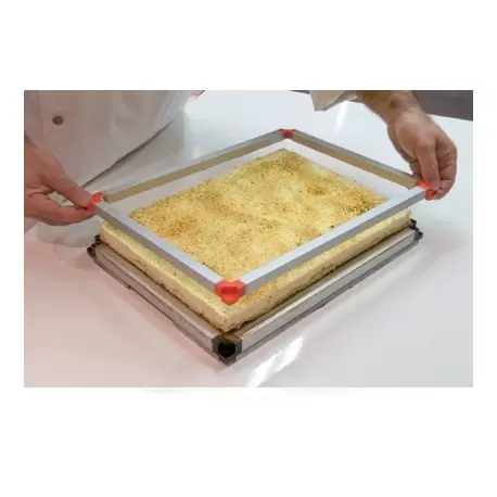 Matfer Bourgeat Stackable Mousse Frame Set ( Sheet and 3 Frames Set) 14 1/2'' x 10 3/4''