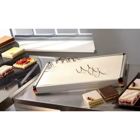 Matfer Bourgeat Stackable Mousse Frame Set ( Sheet and 3 Frames Set) 14 1/2'' x 10 3/4''
