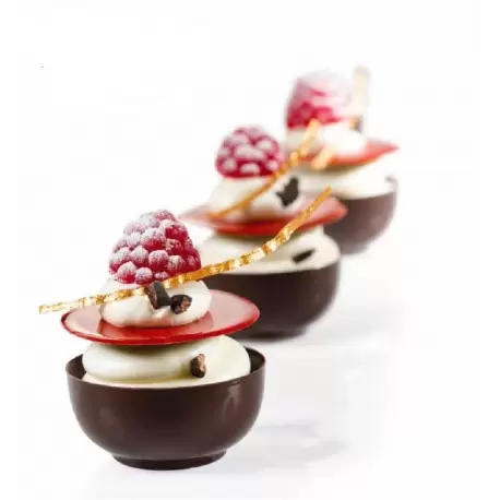 Martellato 20GU5001 Polycarbonate Mini Choco Fill Shell Cups Mold - 15 pcs - Ø40 h18,5 mm - 8 gr approx Chocolate Cups Molds Martellato 20GU5001 Polycarbonate Mini Choco Fill Shell Cups Mold - 15 pcs - Ø40 h18,5 mm - 8 gr approx Chocolate Cups Molds