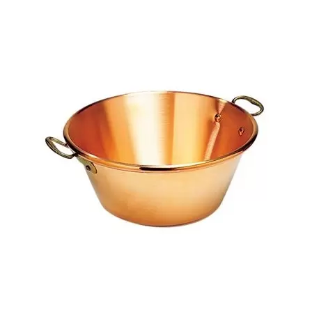 Matfer Bourgeat Extra Heavy Jam Pan Solid Copper With 2 Bronze Handles. Matfer Bourgeat Extra Heavy Jam Pan Solid Copper With 2 Bronze Handles.