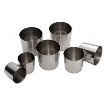 Matfer Bourgeat Stainless Steel Baba Mold - 2 3/16X 2 3/16, 4 Oz. - Pack Of 6