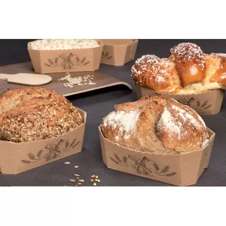 Tradition Rectangular Paper Loaf Pan Molds - 6''x3.45''x2.36'' -50pcs - Novacart