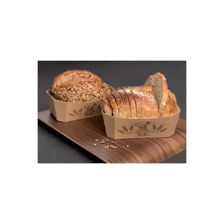 Tradition Rectangular Paper Loaf Pan Molds - 6''x3.45''x2.36'' -50pcs - Novacart