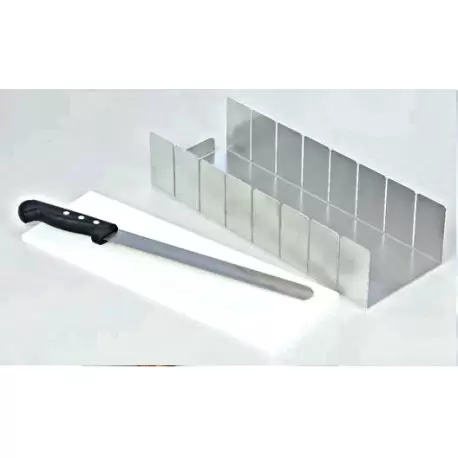 Long Rectangle Pastry Cutter Slicer Cutting Frame for Perfect Rectangle Part Cutting - 11 Slices 50x135mm Long Rectangle Pastry Cutter Slicer Cutting Frame for Perfect Rectangle Part Cutting - 11 Slices 50x135mm