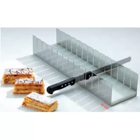 Long Rectangle Pastry Cutter Slicer Cutting Frame for Perfect Rectangle Part Cutting - 14 Slices 40x135mm Long Rectangle Pastry Cutter Slicer Cutting Frame for Perfect Rectangle Part Cutting - 14 Slices 40x135mm