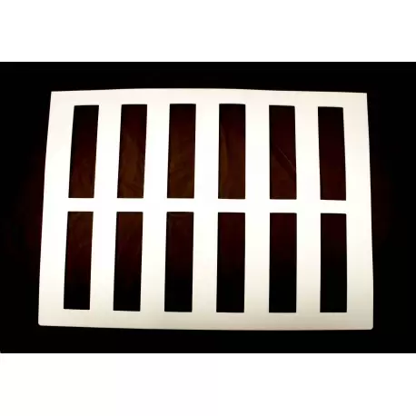 Pastry Chef's Boutique CHABLON4 Long Rectangles Rubber Chocolate Chablons Mat - 12 Indents- 32 x 120 mm Chocolate Chablons Mats Pastry Chef's Boutique CHABLON4 Long Rectangles Rubber Chocolate Chablons Mat - 12 Indents- 32 x 120 mm Chocolate Chablons Mats