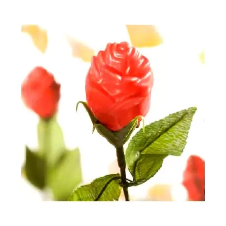 Polycarbonate Rose Flower for Stalk Chocolate Mold - 54 x 35 x 17.2 mm - 19gr - 2x6 Cavity - Double Mold - 275x135x24mm
