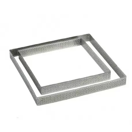 Pavoni XF191920 Microperforated Stainless Steel Square Tart Ring Height: 3/4'', 7.6''x7.6'' Square Tarts Rings Pavoni XF191920 Microperforated Stainless Steel Square Tart Ring Height: 3/4'', 7.6''x7.6'' Square Tarts Rings