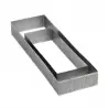 Pavoni XF197035 Microperforated Stainless Steel Rectangular Tart Ring Height: 1.4'', 3.6''x7.48'' Rectangle Tart Rings