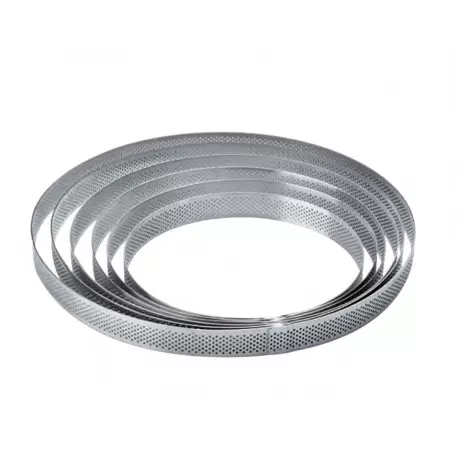 Pavoni XF1720 Microperforated Stainless Steel Round Tart Rings Height: 3/4'' Diam: 6.8'' Round Tart Ring Pavoni XF1720 Microperforated Stainless Steel Round Tart Rings Height: 3/4'' Diam: 6.8'' Round Tart Ring