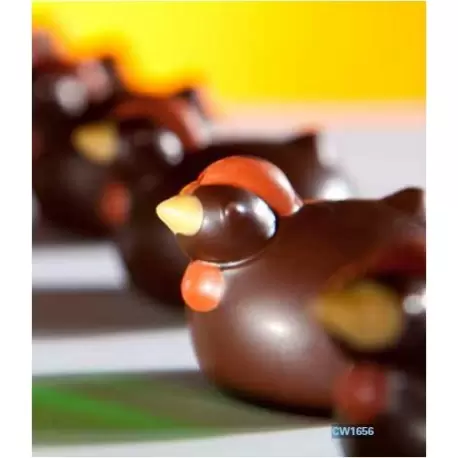 Chocolate World CW1656 Polycarbonate Chicken/ French Hen Chocolate Mold - 38 x 27.5 x 15 mm - 7gr - 3x6 Cavity - 275x135x24mm... Chocolate World CW1656 Polycarbonate Chicken/ French Hen Chocolate Mold - 38 x 27.5 x 15 mm - 7gr - 3x6 Cavity - 275x135x24mm...