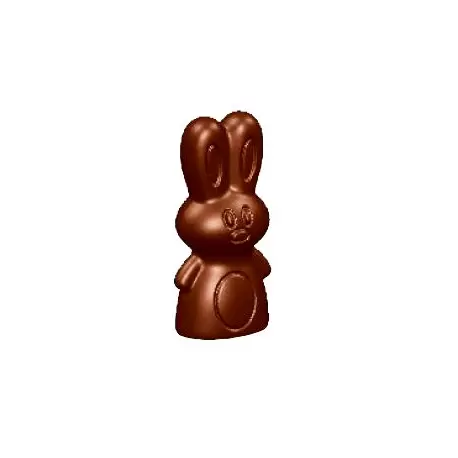 Polycarbonate Modern Easter Rabbit Chocolate Mold - 55 x 25.5 x 10.5 mm - 8.5gr - 2x8 Cavity - Double Mold - 275x135x24mm