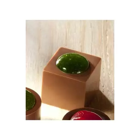 Chocolate World CW1695 Polycarbonate Cube with Indent Chocolate Mold - 22.5 x 22.5 x 20 mm - 11.5gr - 4x8 Cavity - 275x135x24... Chocolate World CW1695 Polycarbonate Cube with Indent Chocolate Mold - 22.5 x 22.5 x 20 mm - 11.5gr - 4x8 Cavity - 275x135x24...