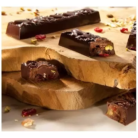 Polycarbonate Muesli Bars Almond Chocolate Mold- 116.5 x 22.5 x 15 mm - 37.7gr - 1x8 Cavity - 275x135x24mm Polycarbonate Muesli Bars Almond Chocolate Mold- 116.5 x 22.5 x 15 mm - 37.7gr - 1x8 Cavity - 275x135x24mm